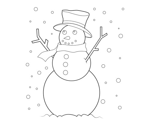 Yo Quiero Brands Snowy Snowman Free Coloring Sheets For Kids FIMG