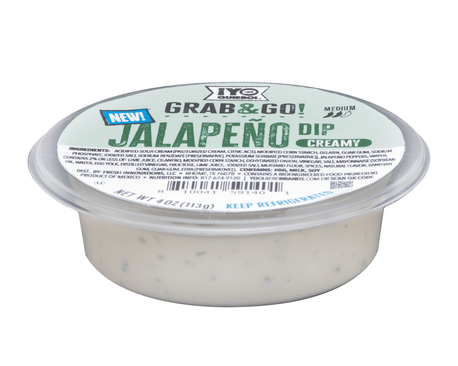 YQ product grab go jalapeno dip individual