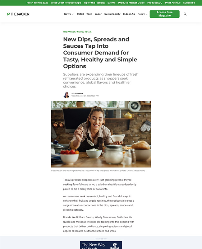 YQ press highlight new dips spreads the packer